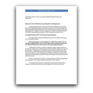 Parking Lot Rules and Regulations - 11/19/2020