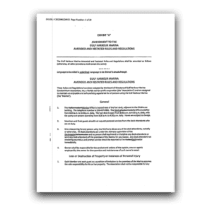 Rules and Regulations, Exhibit A